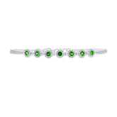 0.21ct Diamond & 0.49ct Green Garnet 14k White Gold Diamond Bracelet